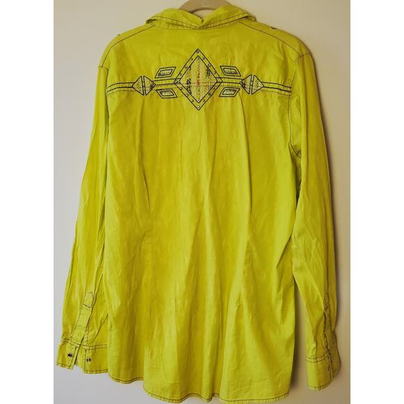 Rock 47 Wrangler Womens XL Western Shirt Rhinestone Studded Snap Long Sleeved - Picture 2 of 12